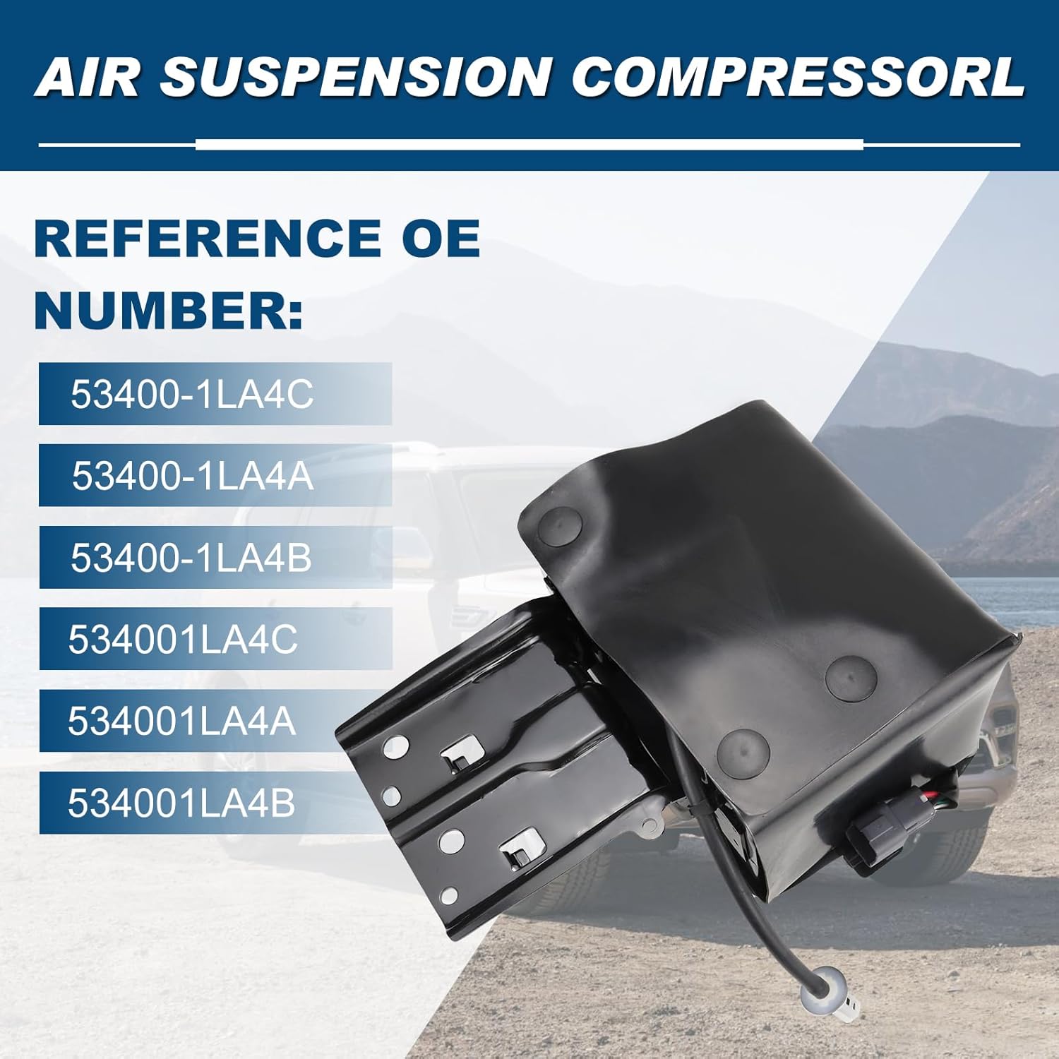 Rear Air Suspension Compressor Compatible with Nissan Armada 2017-2023 Infiniti QX56 QX80 2011-2023 5.6L V8 Replacement 53400-1LA4C 534001LA4A 534001LA4B