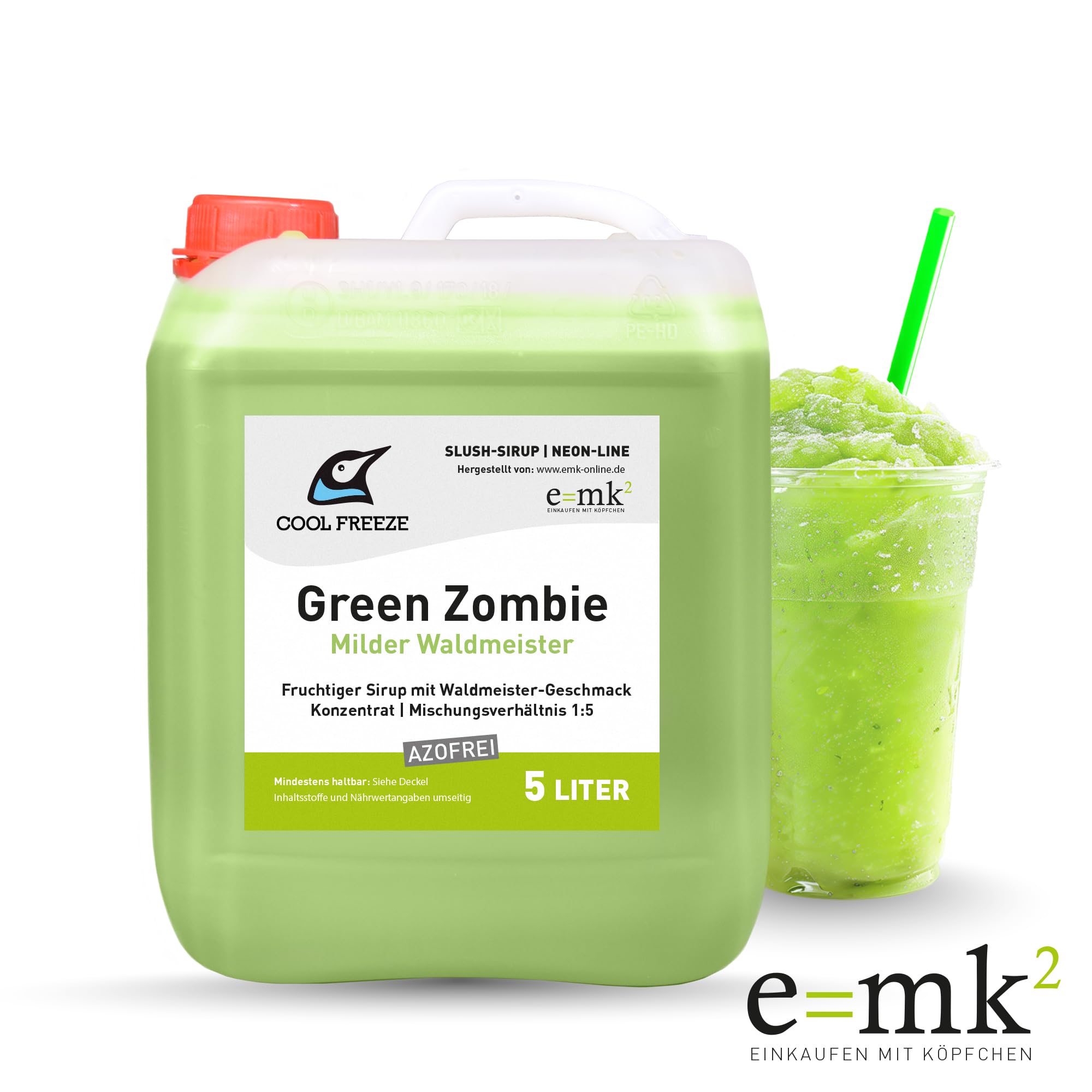 Slush-Sirup Eis 4×5 L Mix-Set – Cola, Waldmeister, Kirsche & Erdbeere | Konzentrat | Azo und Glycerin frei | Angebot-Set | Perfekt für Ninja Slushy Maschine
