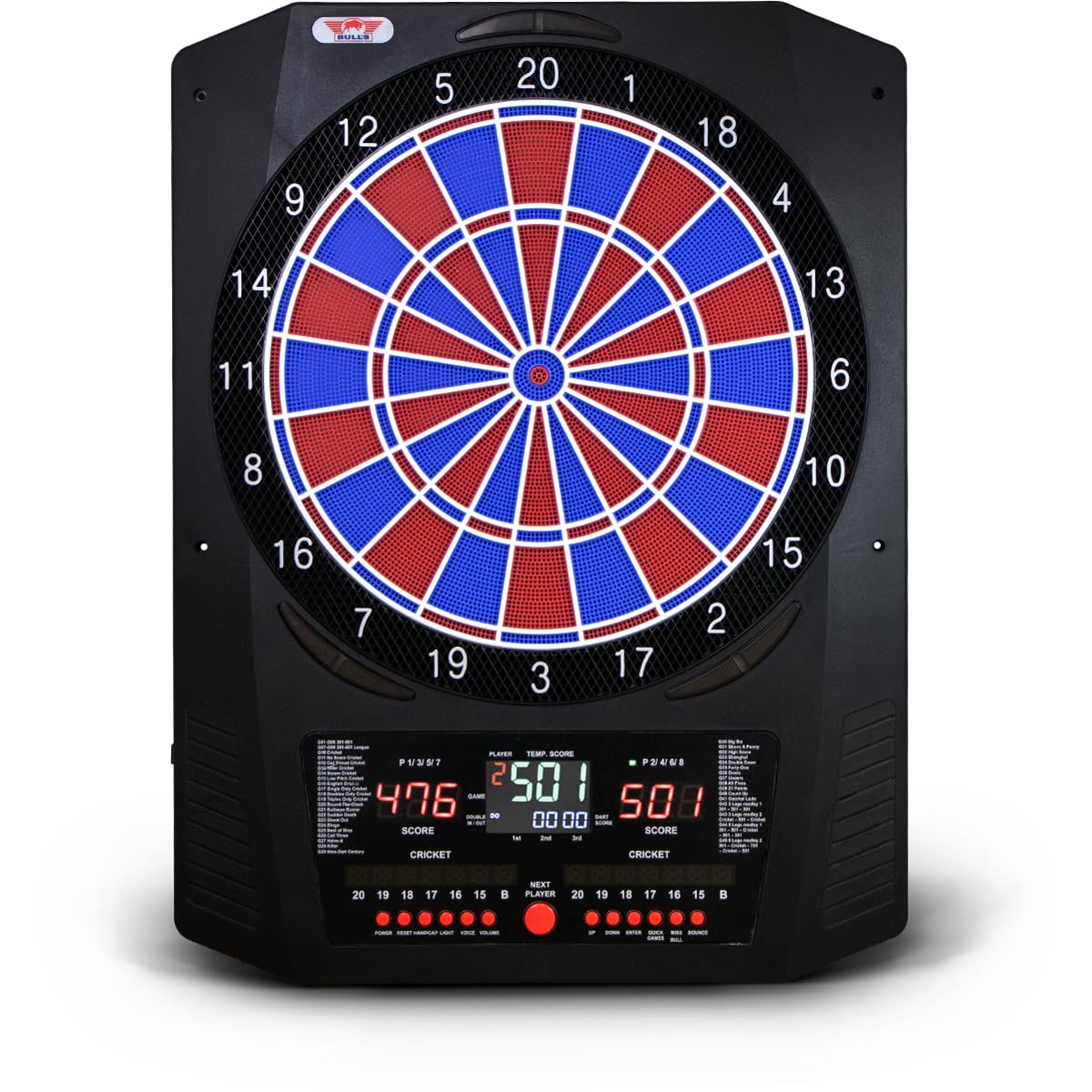 Bull's Universum Pro L Elektronische Dartscheibe, Leise, LED, Blau