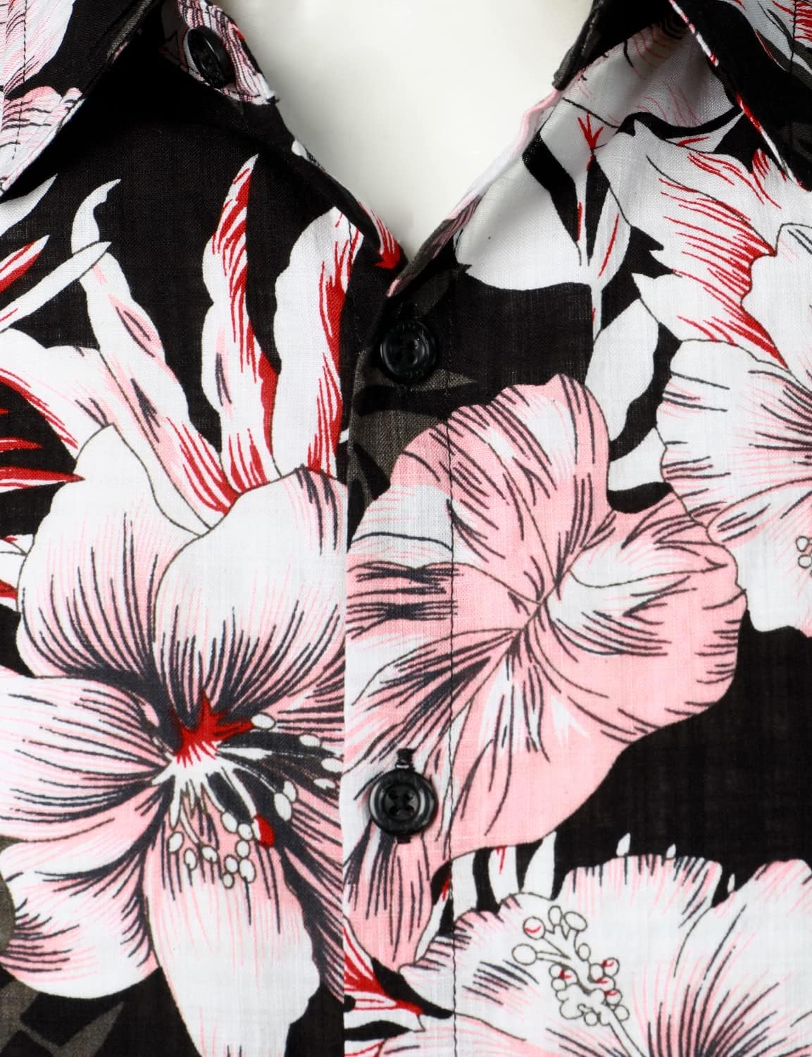 JOGAL Men's Flower Casual Button Down Short Sleeve Hawaiian Shirt - Image 2