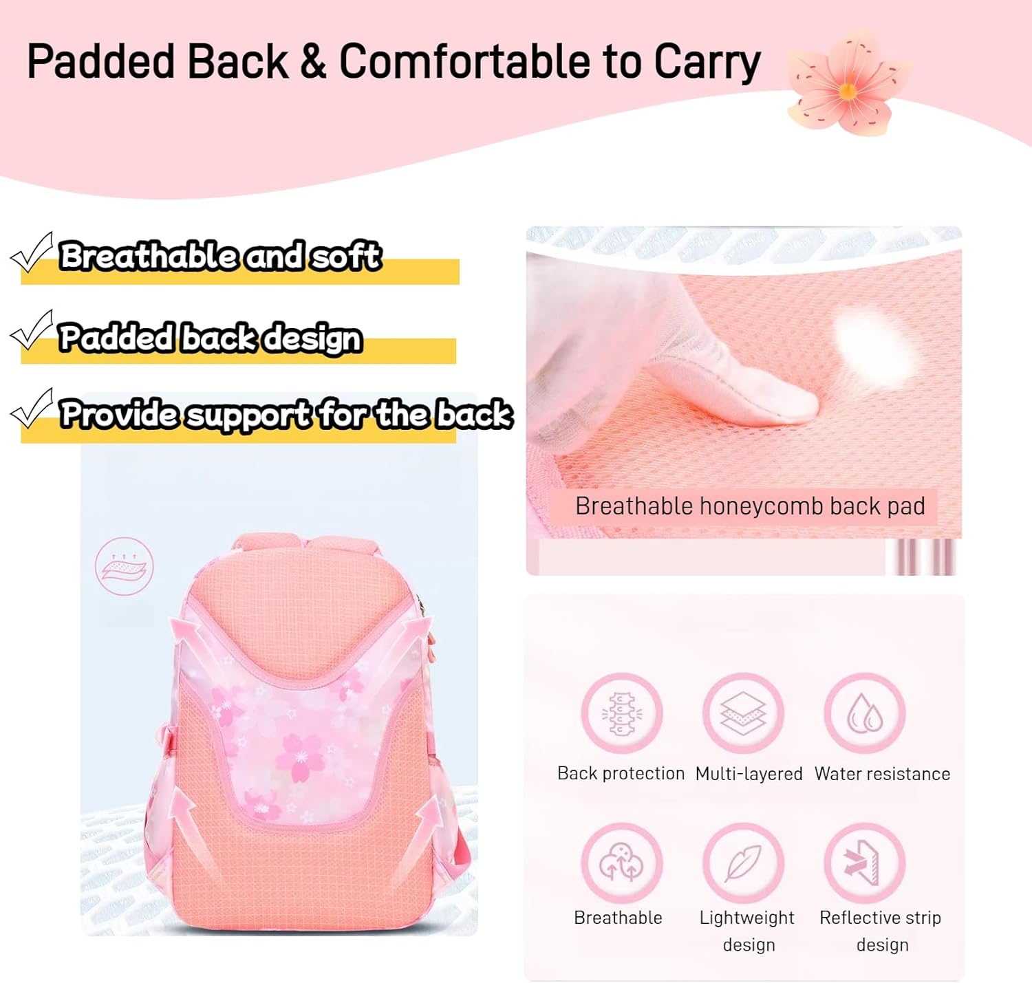 Kids Backpack School Bags for Girls, Cute Princess Backpack Multi-pocket Elementary School Students Bookbag for Girls, Blue - Image 7