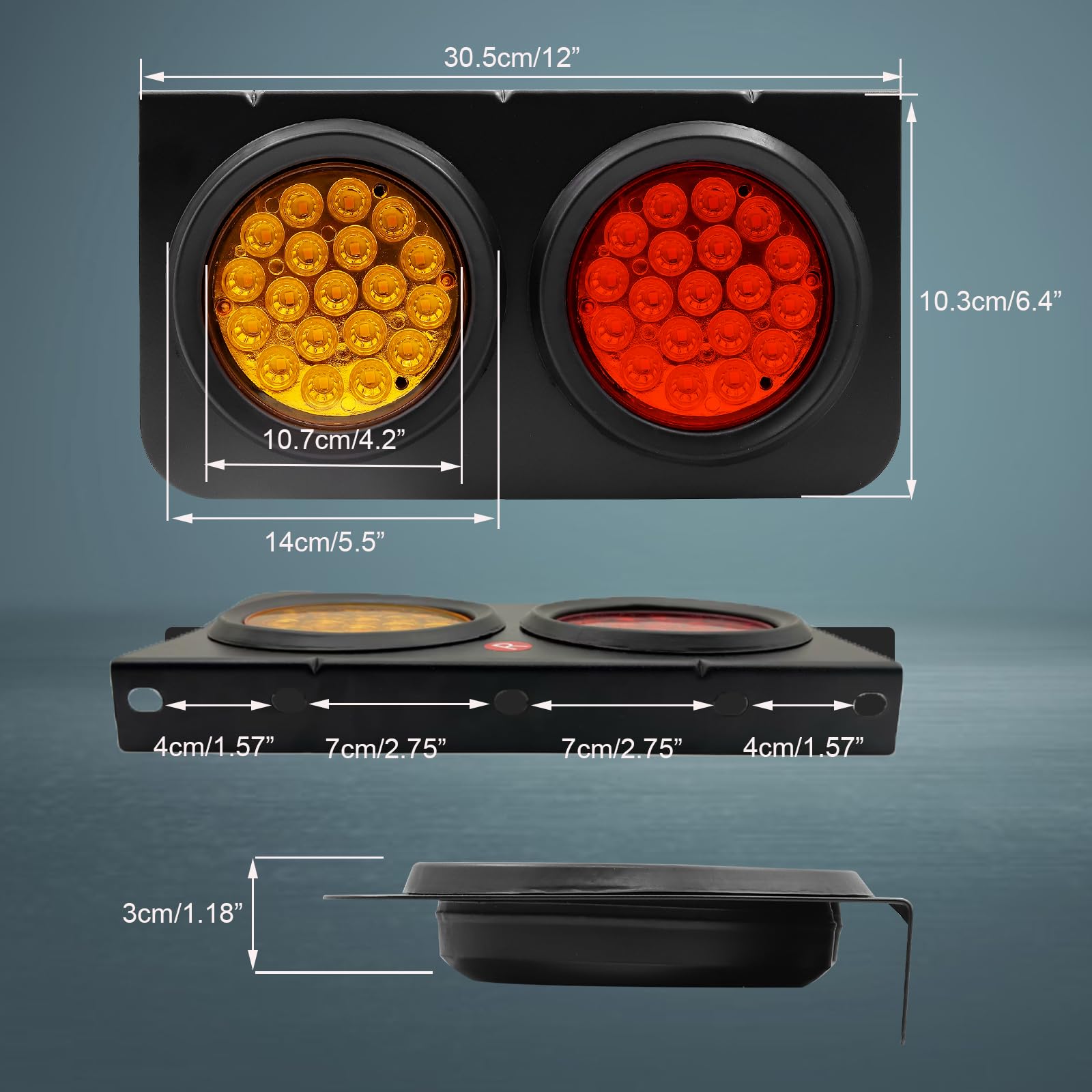 Amazon | X-STYLE トラック テールランプ 24V 黄 赤 2連 LED