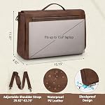 RAINSMORE Sac de messager en cuir 15.6 Sac d'ordinateur portable de pouce pour hommes Vintage mallette Grand sac d'informatique Sac Satchel Sac de travail