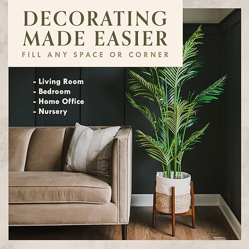 Miniatura 2 de Palmera artificial, plantas artificiales para decoración del hogar en interiores, plantas falsas altas para oficina, planta de palma artificial y