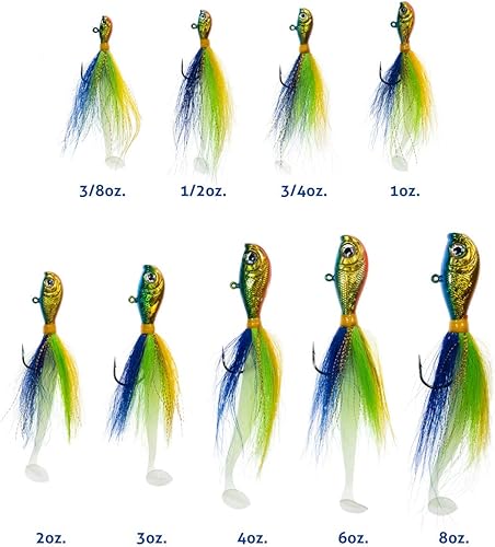 Miniatura 2 de Charlie's Worms Jiggin' Dipper - Señuelo holográfico de pesca con cola de cubo de 38 onzas, 8 onzas para pesca de agua salada y lubina