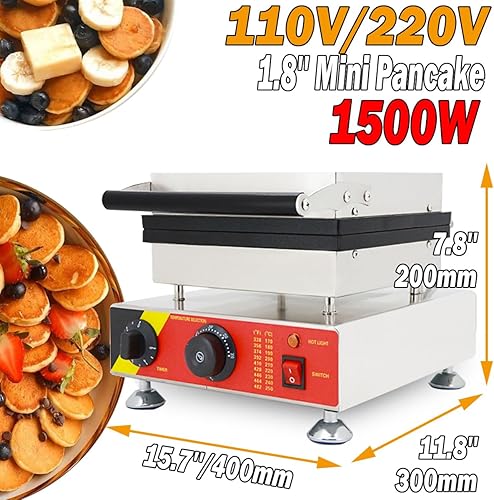 Miniatura 3 de Máquina para hacer panqueques eléctrica comercial de 25 agujeros de 1.8 pulgadas, plancha holandesa para panqueques, panadería, waffle, dorayaki,