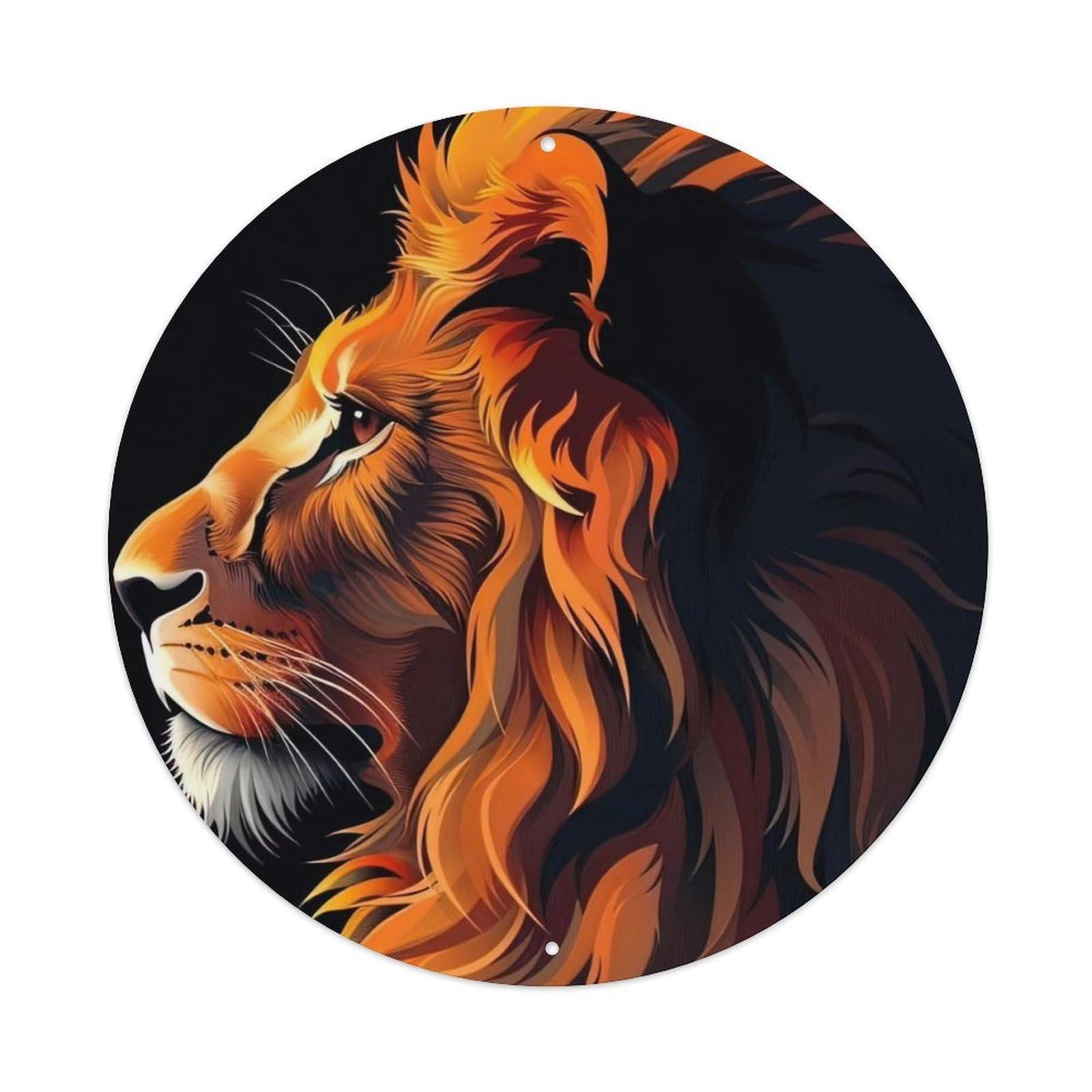 Animal Artwork Look Away from The Lions Metal Tin Sign
