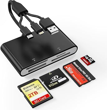 Memory Stick Pro Duo Adapter - SD/MS/XD/TF Sony Cybershot SD Memory Stick Pro Duo Reader for iPhone 17 16 15 14/Android/PC, 4 in 1 Memory Card Digital Camera Adapter