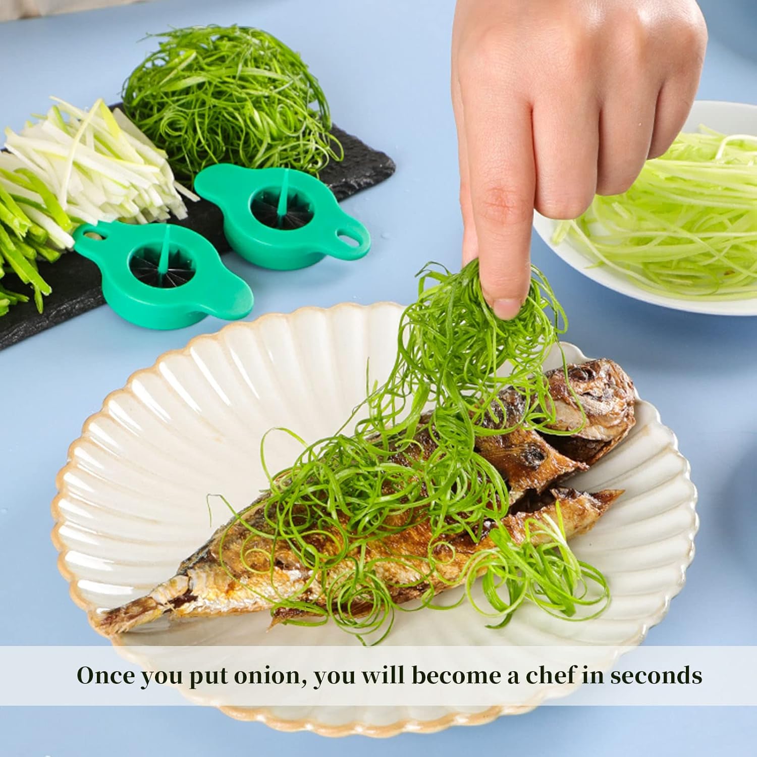 Green Onion Shredder Set