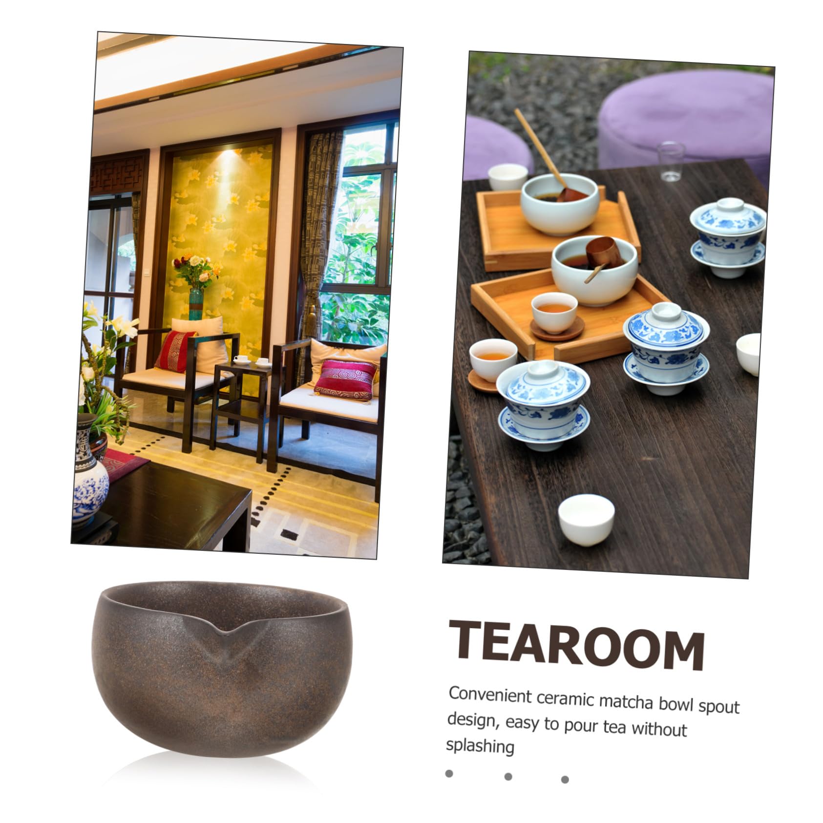 Ciotola Matcha Ceramica Nera con Beccuccio, Resistente e Facile da Versare, Stile Giapponese Tradizionale per Cerimonia del Tè e Uso Quotidiano