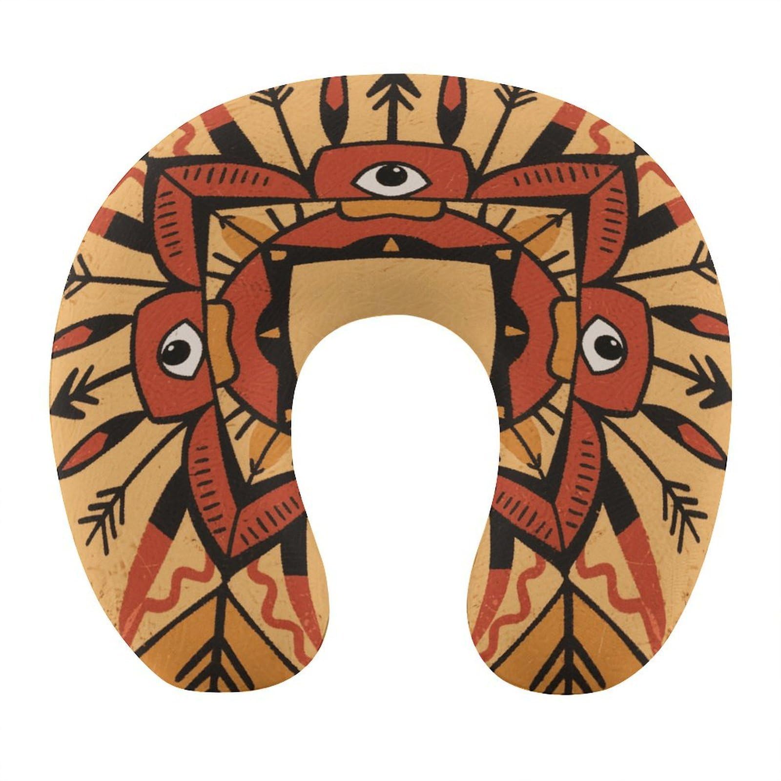 VstaDank Boho Mandala Neck Pillow Memory Foam Sleeping U Shaped Pillows Cooling Travel Head Support Pillows Super Lightweight Portable Airplane Pillow for Car Office Rest