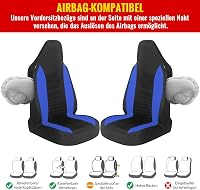 AUTOYOUTH Autóülés Védőhuzat Elöl Kék Univerzális Légzsák Kompatibilis - blue 3