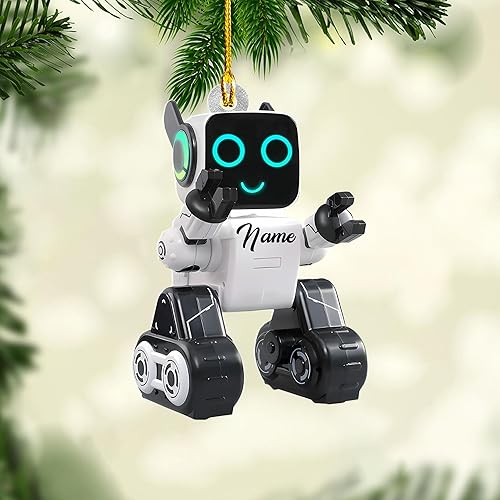 Miniatura 10 de Adorno de robot personalizado 2024, adornos de robot para árbol de Navidad, adorno de robótica, decoración colgante para árbol de Navidad (Robot14)