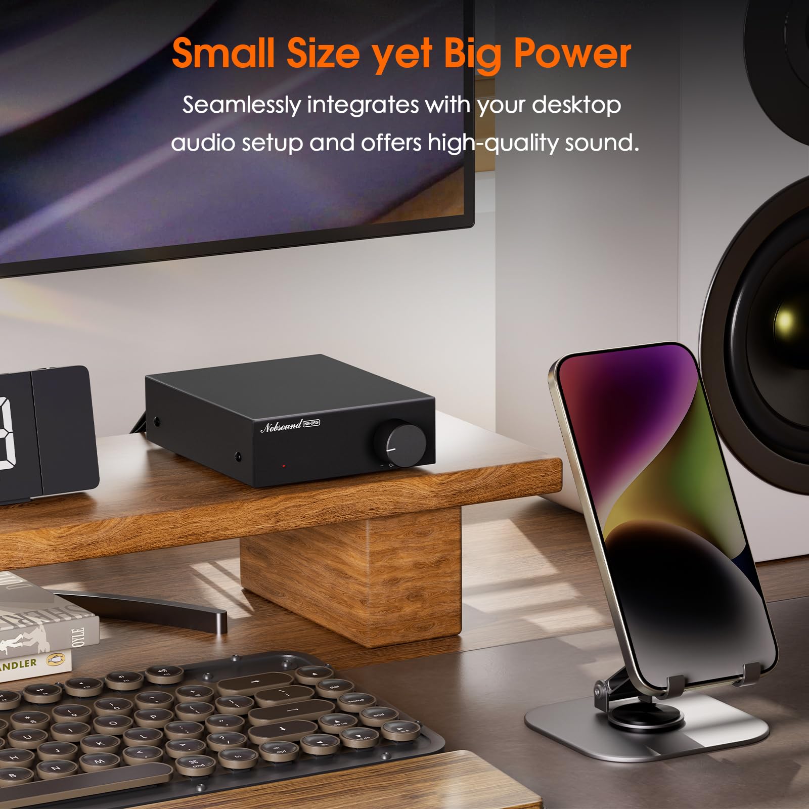 Mini Amplificateur Numérique Nobsound de Classe D : Amplificateur Stéréo Domestique HiFi TPA3116 60 W x 2 pour Enceintes Passives (NS-06G)