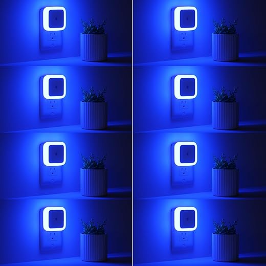 Sujeet Night Light, Night Lights Plug into Wall 8-Pack, Nightlight Plug in Night Light, Dusk to Dawn Night Lamp Led (Blue)