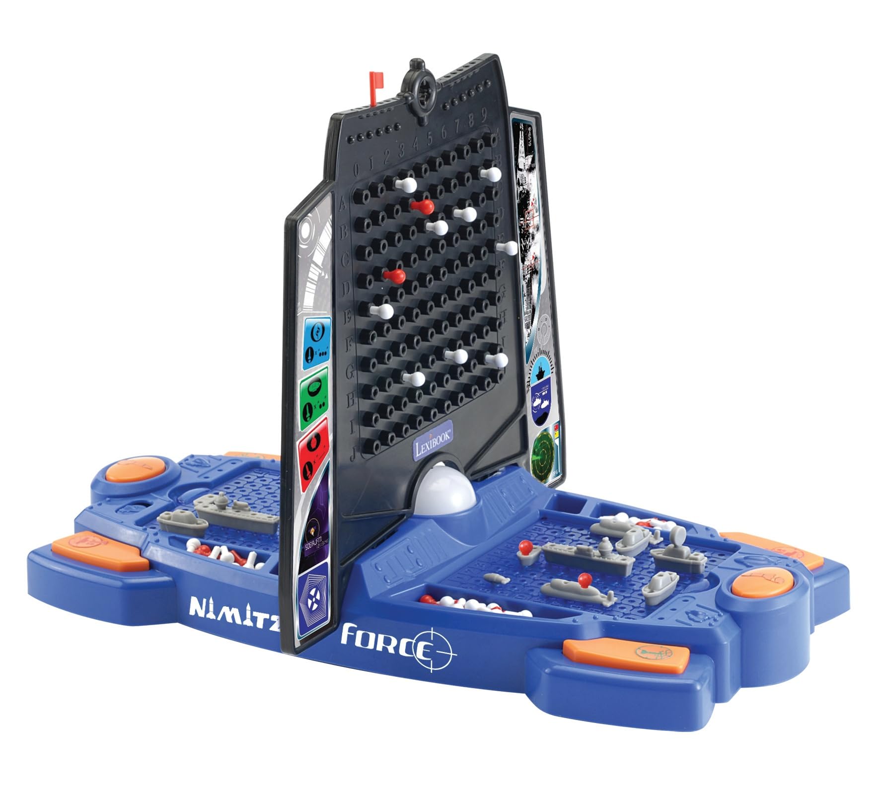 LEXIBOOK, Nimitz Force, Naval Battle Game, Sound and light effects, 3 jokers at your disposal, Battery operated, Blue/Black, GT2500LXB