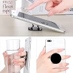 (6 Pack) Cell Phone Grip,Phone Finger Foldable Holder Stand Compatible with iPhone Smartphones - Black Purple White Rose Gold Heart