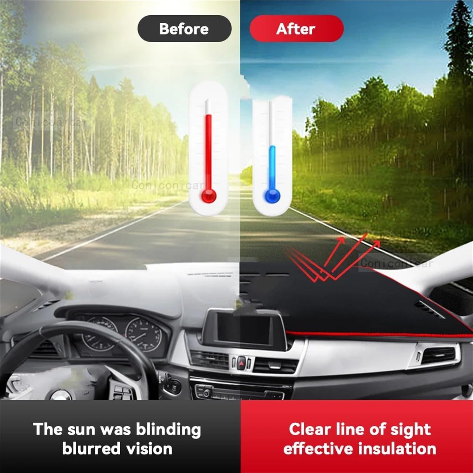 Pasuje do Mitsubishi Outlander PHEV 2023 2024 Akcesoria samochodowe Deska rozdzielcza Osłona przeciwsłoneczna Dywanik Pokrywa deski rozdzielczej Mata