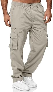 Men Outdoor Cargo Pant Lightweight Tactical Pant Hiking Jogger Classic Fit Multi Pockets