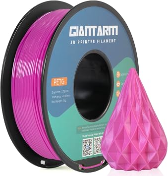 GIANTARM PETG Filament 1.75mm 1kg 2.2lb, Pink PETG Filament for 3D Printer, 0.02mm Accuracy, High Precision, Strong Toughness, Neatly Wound & Moistureproof, Non-Clogging&Non-Stringing, Pink