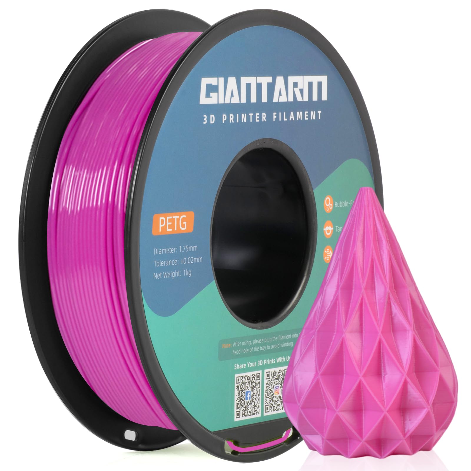 GIANTARM PETG Filament 1KG - Silver for 3D Printing -13