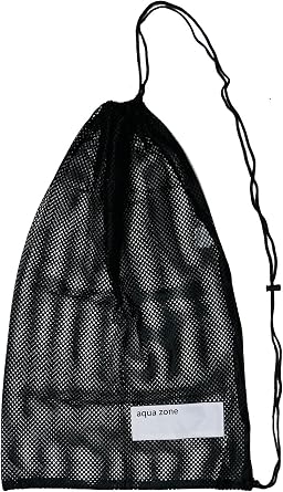 aqua zone Drawstring Mesh Sports Bag for Swimming Beach Diving Travel Gym