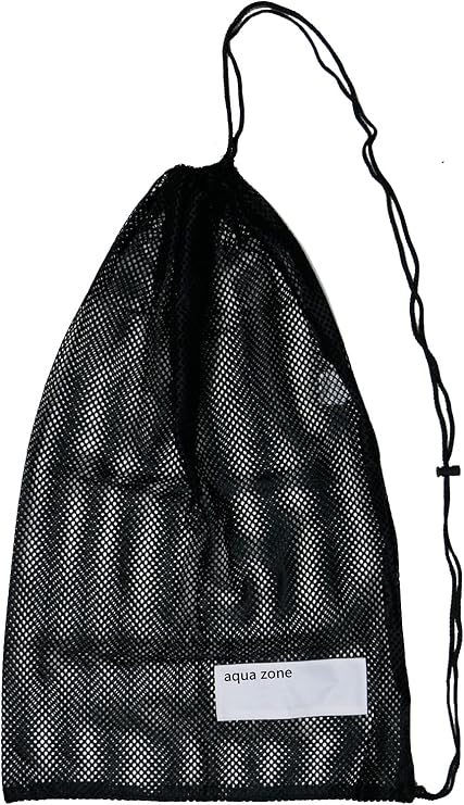 aqua zone Drawstring Mesh Sports Bag for Swimming Beach Diving Travel Gym