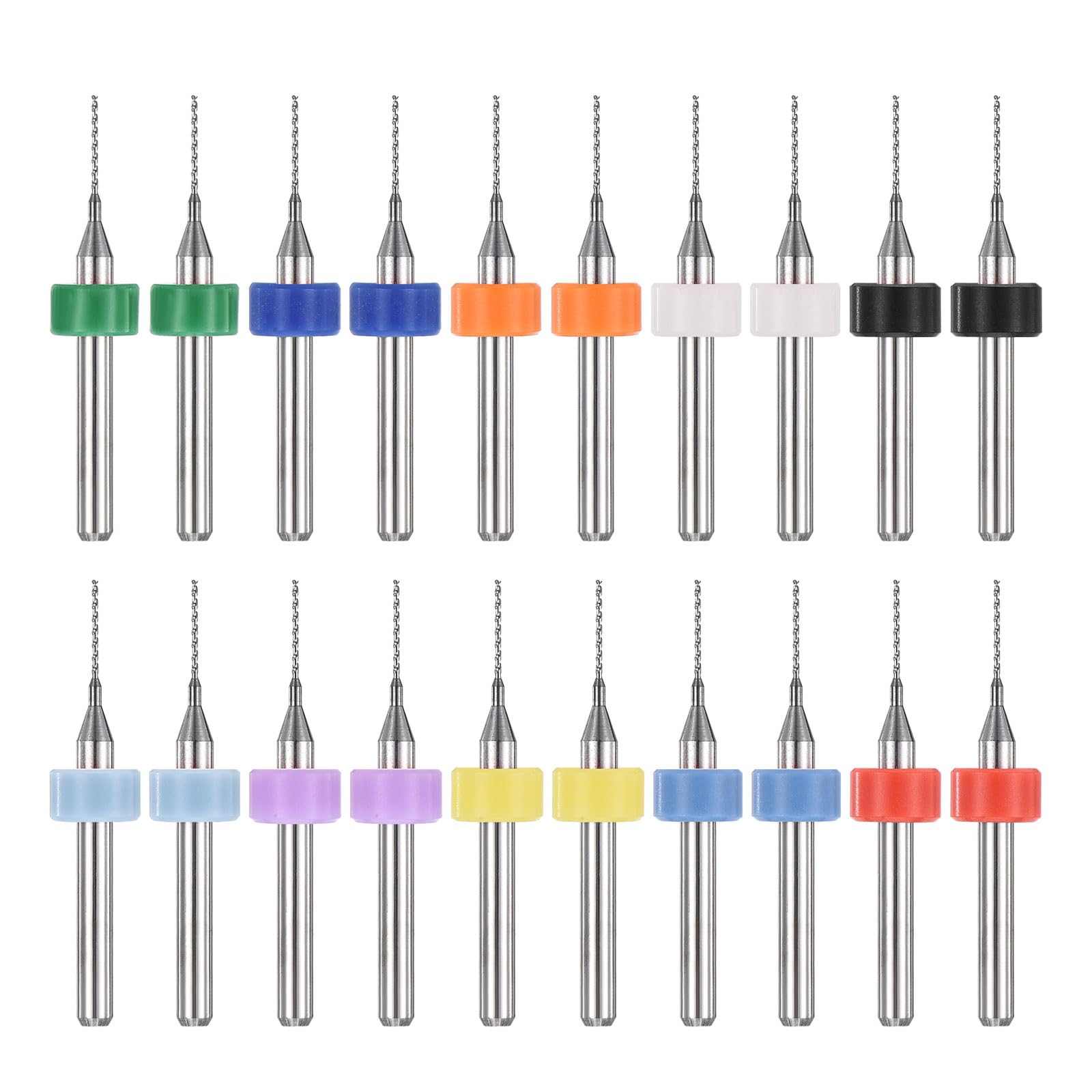 PATIKIL 20 Pack 0.6mm Micro Drill Bits 1/8" Shank Carbide Tungsten Steel 135° Mini Small Bits Print Circuit Board Drilling Tool for CNC Engraving Precision Machinery