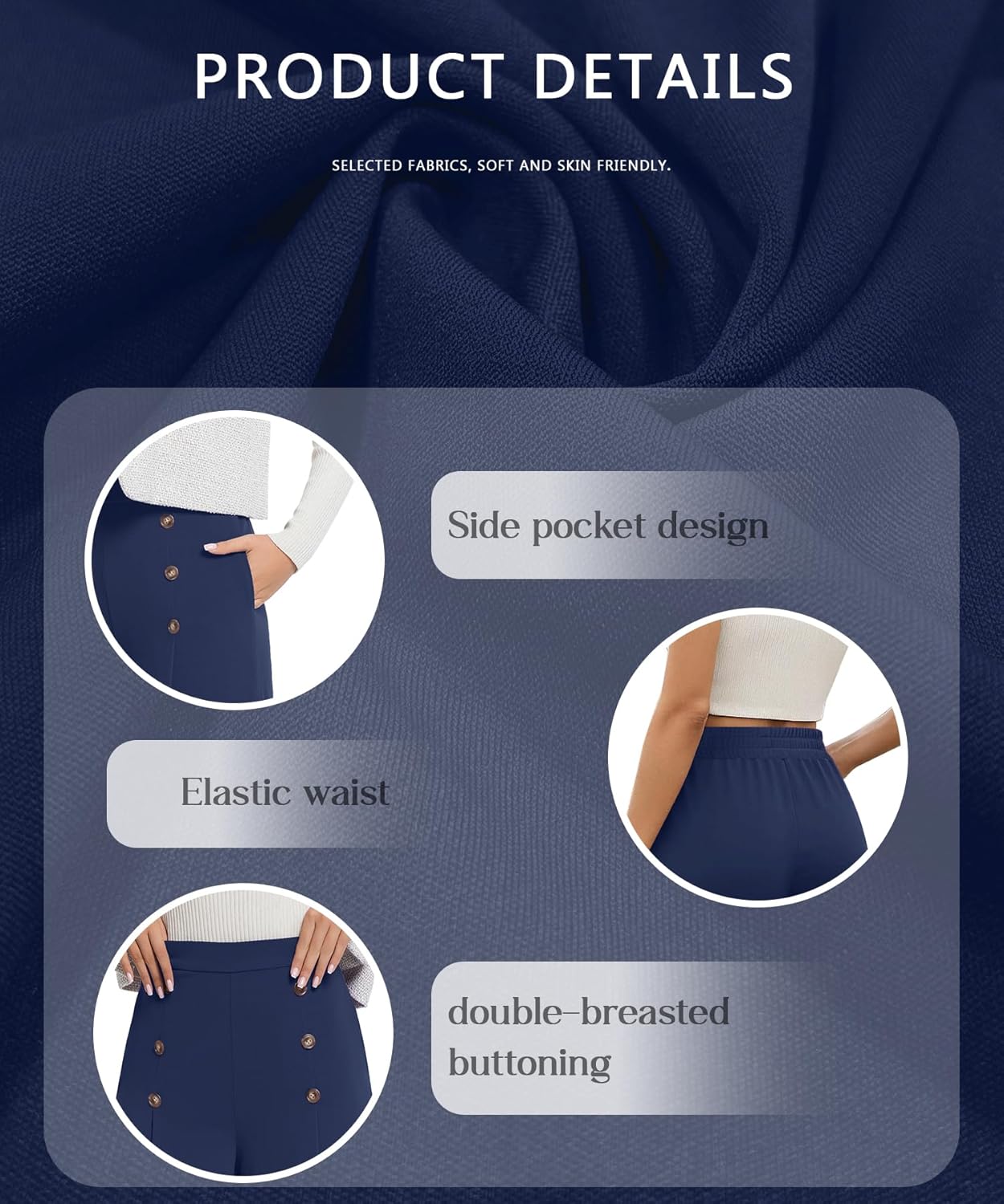 KUOTAI Womens Baggy Wide Leg Pants High Waisted Lounge Casual Loose Palazzo Trousers with Pockets - Image 5