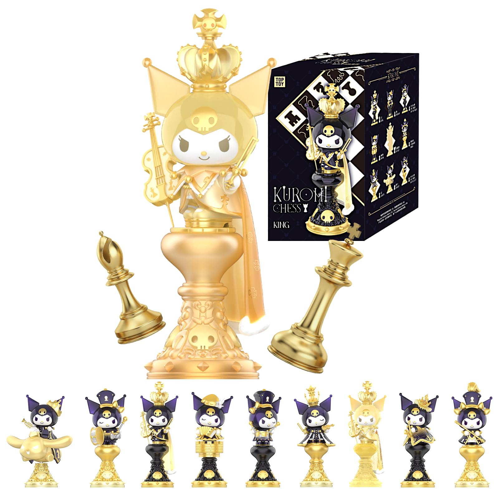 TOP TOY Sanrio Kuromi Chess Series [1 Piece] Gacha Gacha Blind Box Figure Soft Vinyl PVC Premium Toy Birthday Present Kuromi for Character Collectors : Hobbies