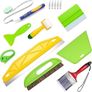 Litorange Wallpaper Smoothing Tool kit, Wallpaper Tools with Felt Squeegee Wallpaper Brush Seam Roller measure tape for Wallpapers, Contact Paper, Window Tint, Glass Film