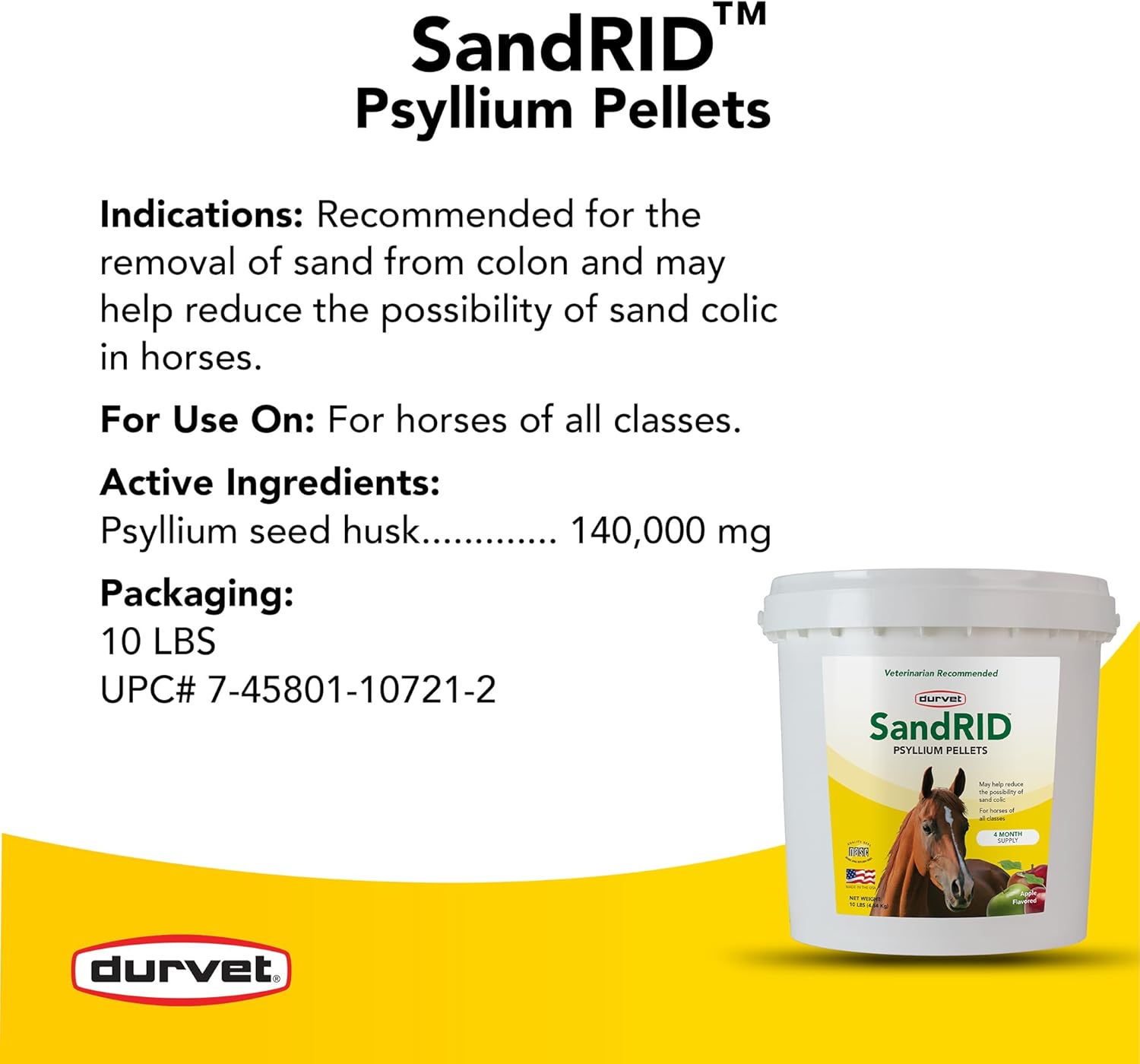 Durvet 01-0721 Sandrid Psyllium Pellets