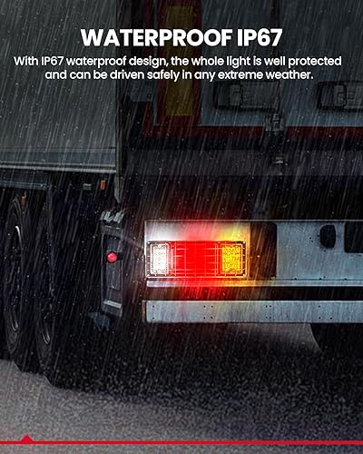 Miniatura 6 de KAX Kit de 40 luces LED traseras para remolque, impermeables, luces laterales de remolque con señal de giro inverso, kit de luces de marcha para