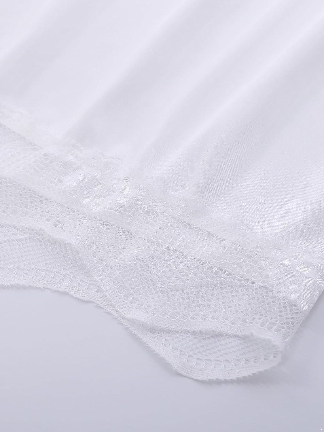 FEESHOW Women's Lace Trim Slip Shorts Elastic Waistband Loose Safety Shorts Pettipants Bloomers Sleepwear