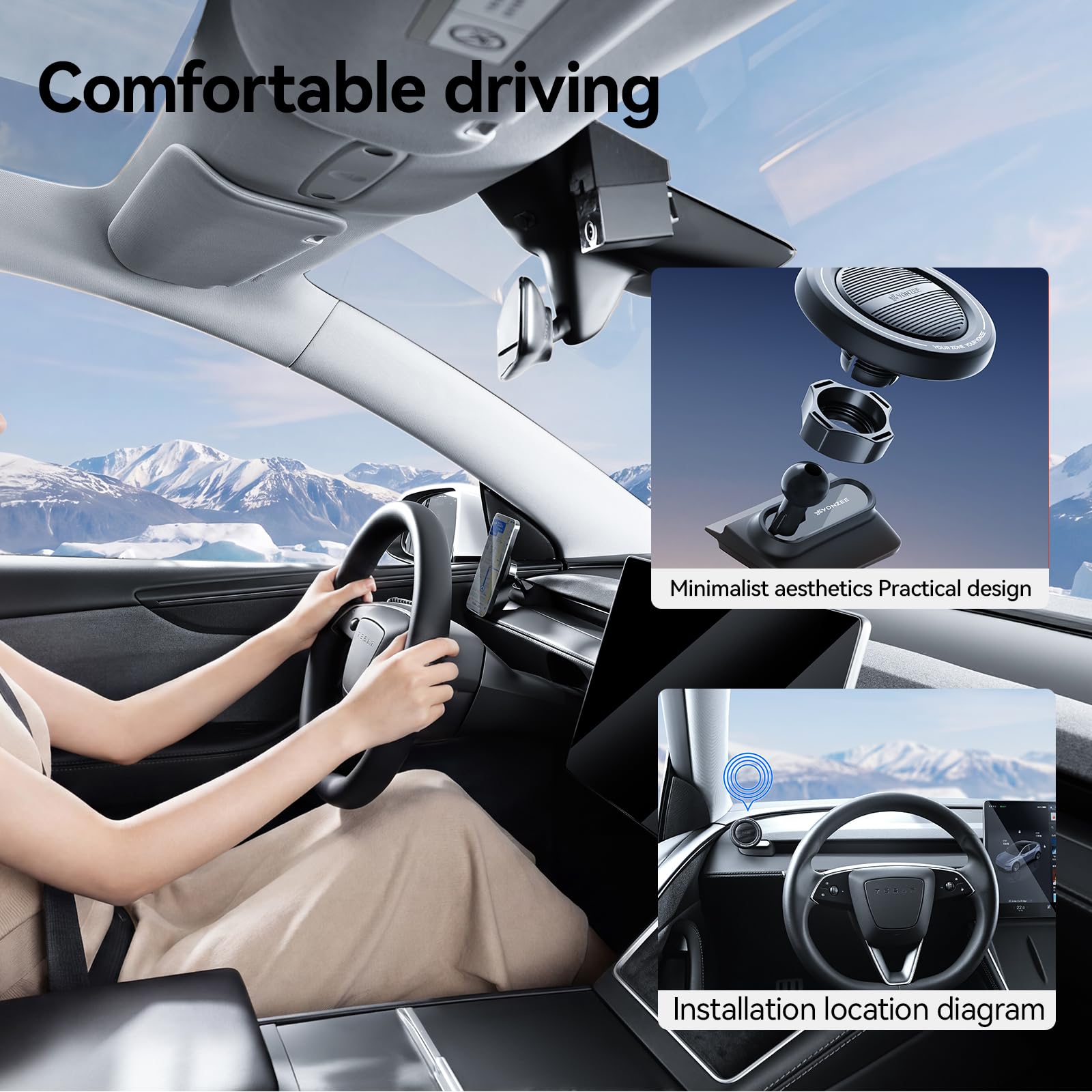 Amazon.com: YONZEE Tesla Magnetic Phone Mount for Model Y Juniper
