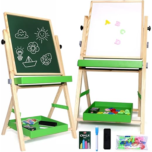 Chanak 2-in-1 Wooden Easel Board for Kids
