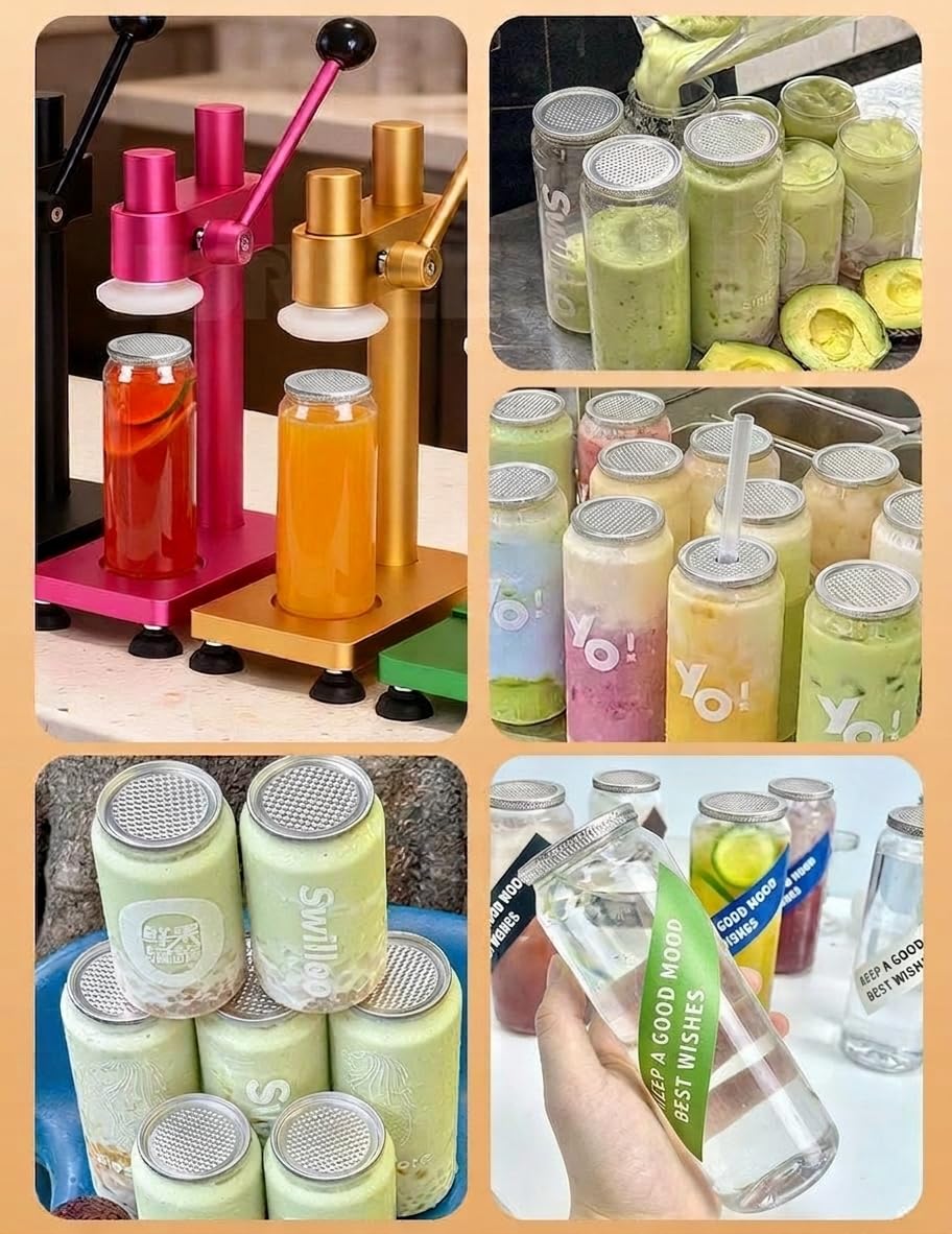 Sigillatrice manuale e per barattoli e bottiglie, chiusura a mano in lega di alluminio con altezza regolabile, capacità di chiusura 250/330/500 ml, collo bottiglia da 5,5 cm