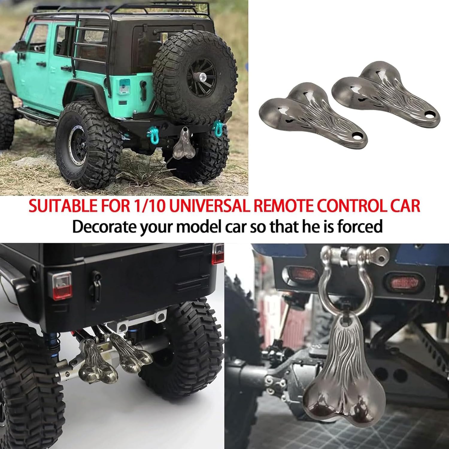 Hanging Truck Balls Nuts,Bumper Bull Zinc Alloy Hanging Truck Balls Nuts for 1/10 Universal RC Cars (Titanium)
