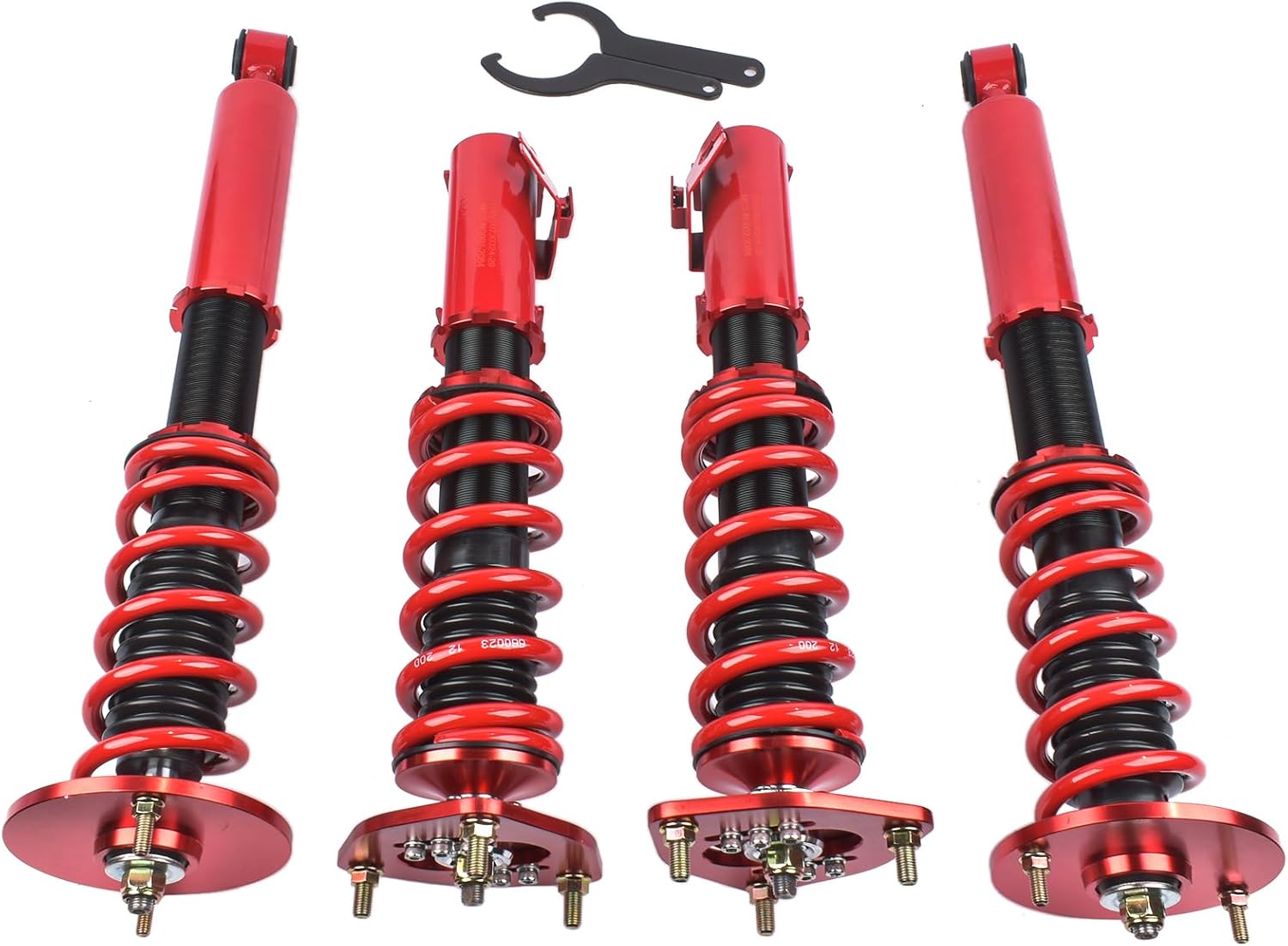 Red Coilovers Struts Shocks Suspension Kit Replacement for Nissan 1995-1998 S14 240SX Adjustable Height Lamerto