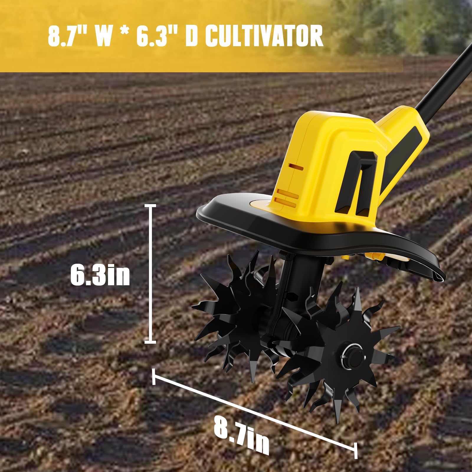 Bezprzewodowa Glebogryzarka Ogrodowa, Na Akumulator 20 V, Elektryczna Kultywator O Dużej Mocy Do Trawnika, Szerokość Robocza 22 Cm, Głębokość Uprawy 16 Cm, Usuwanie Chwastów, Do Ogrodu, Działki Warzyw