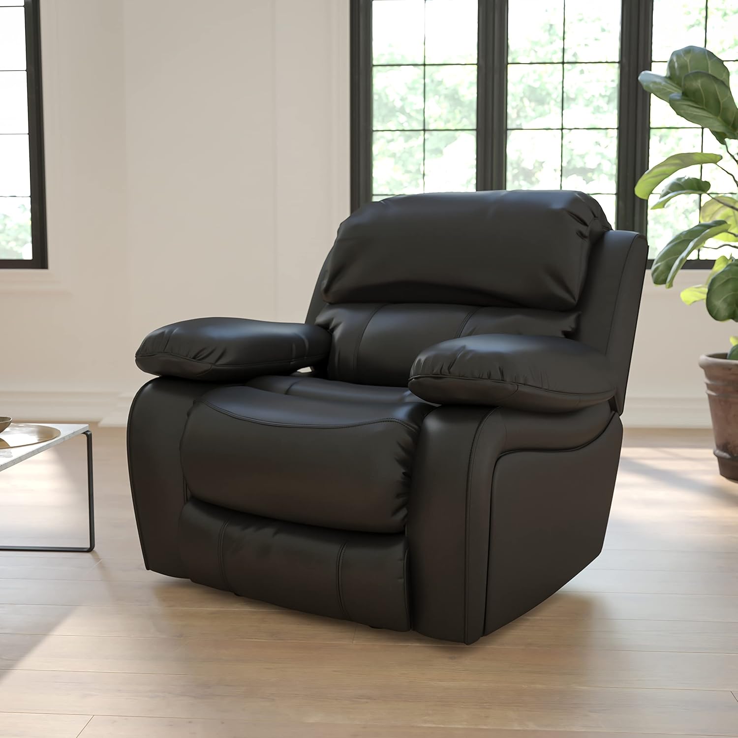 leather rocker glider