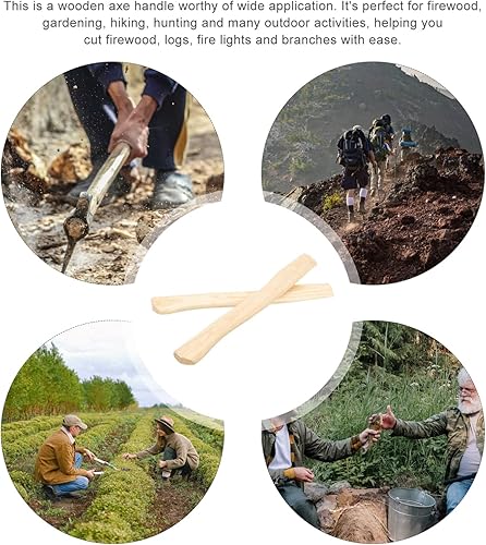 Miniatura 7 de DOITOOL Mango de repuesto de madera para campamento, 8 piezas, mango de hacha de 14.9 pulgadas, repuesto de mango de hacha de nogal, 15.0 x 1.7 in