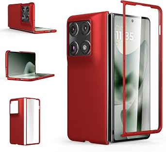Foluu Slim Fit Case for Motorola Razr Fold 2026, with Front Built-in Screen Protector, Ultra Thin Matte PC Protective Cover for Razr Fold 2026 Red