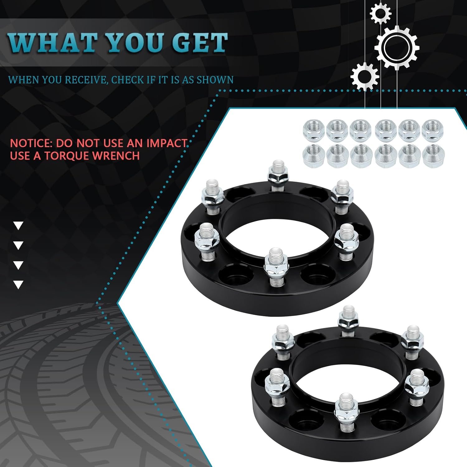 IRONTEK 6x5.5in Wheel Spacers (1" 106mm Hub Bore M12x1.5 Studs) Fit for Lexus GX460 10-22 / GX470 03-09, for Toyota 4Runner 96-24/ Sequoia 01-07/ Tacoma 02-22/ Tundra 00-06, Real Forged Spacers