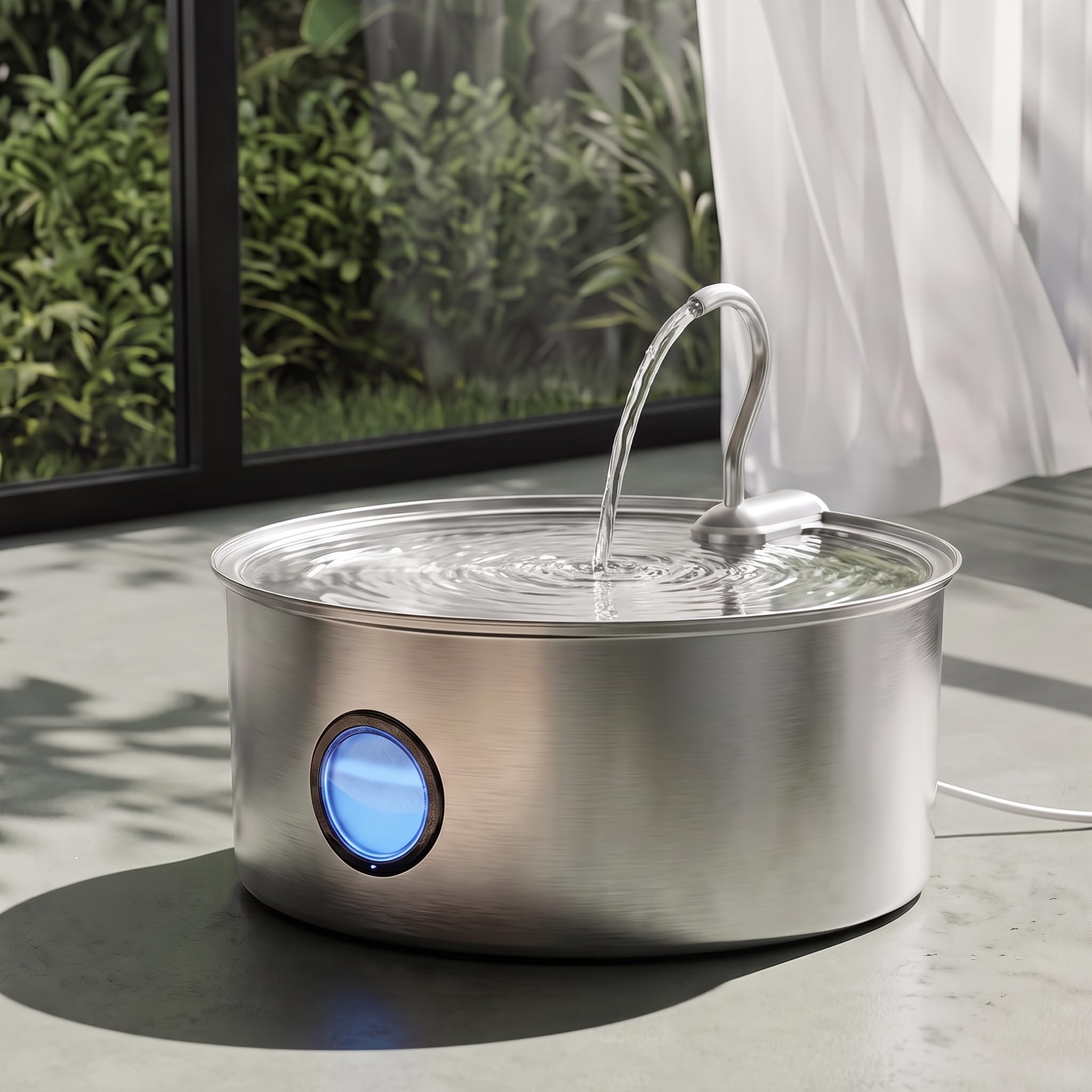 Kittyspout Fontana per cani da 8 l, in acciaio inox 304, 3 filtri | pompa silenziosa < 30 dB, fontana per cani di taglia grande e per animali domestici, lavabile in lavastoviglie, senza BPA