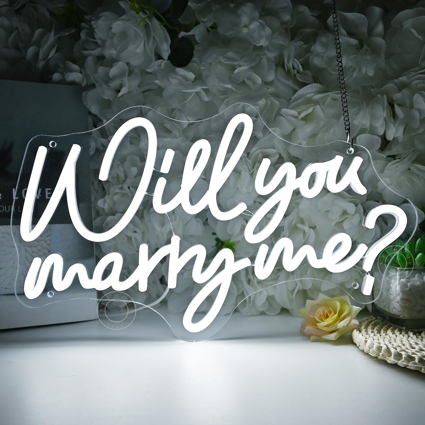 SYLHOME Will You Marry Me ? Led Neon Light Sign Hanging Proposal Wedding Party Wall Sign Decor Engagement Valentines Day Girlfriend Bridal Shower USB