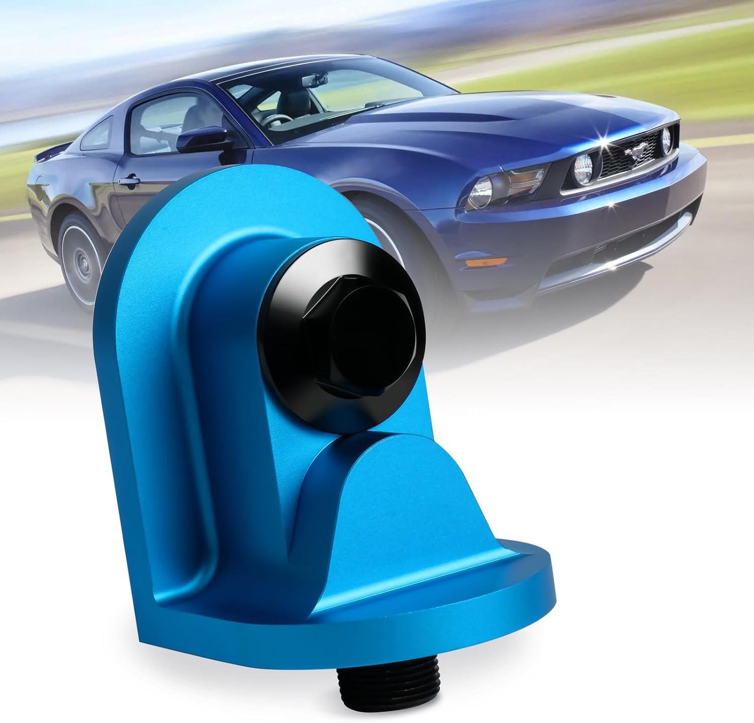 M-6880-B50 90 Degree Billet Oil Filter Adapter Compatible with 1965-1995 Ford Mustang & 1966-1977 Ford Bronco w/ 5.0L 302 V8 Engine Silver