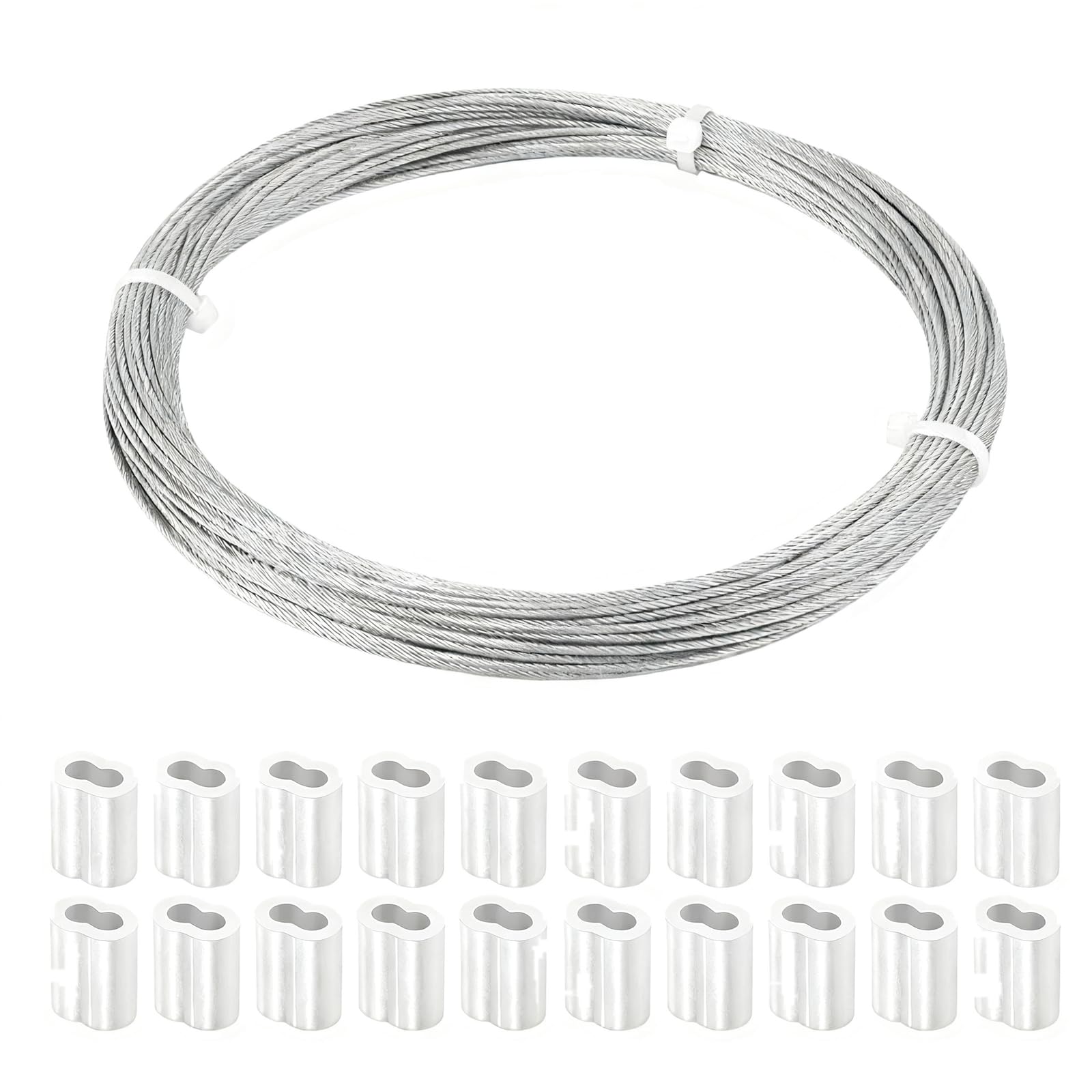 Cable de acero 304 de,100 m (200 manguitos de aluminio)