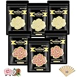 1.3Lb/21oz Hard Wax Beads for Hair Removal, Bouvetean Wax Beans for Bikini, Eyebrow, Face, Legs, Full Body Sensitive Skin Waxing with 10pcs Wax Spatulas (Pack of 6)