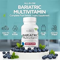 Vista 5 de Bariatric Choice My Bariatric - Multivitamínico masticable con hierro y 300 mg de calcio, bayas (120 unidades)
